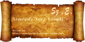 Szentpéteri Elemér névjegykártya