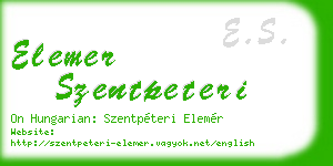 elemer szentpeteri business card