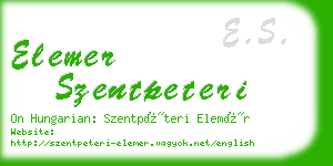 elemer szentpeteri business card